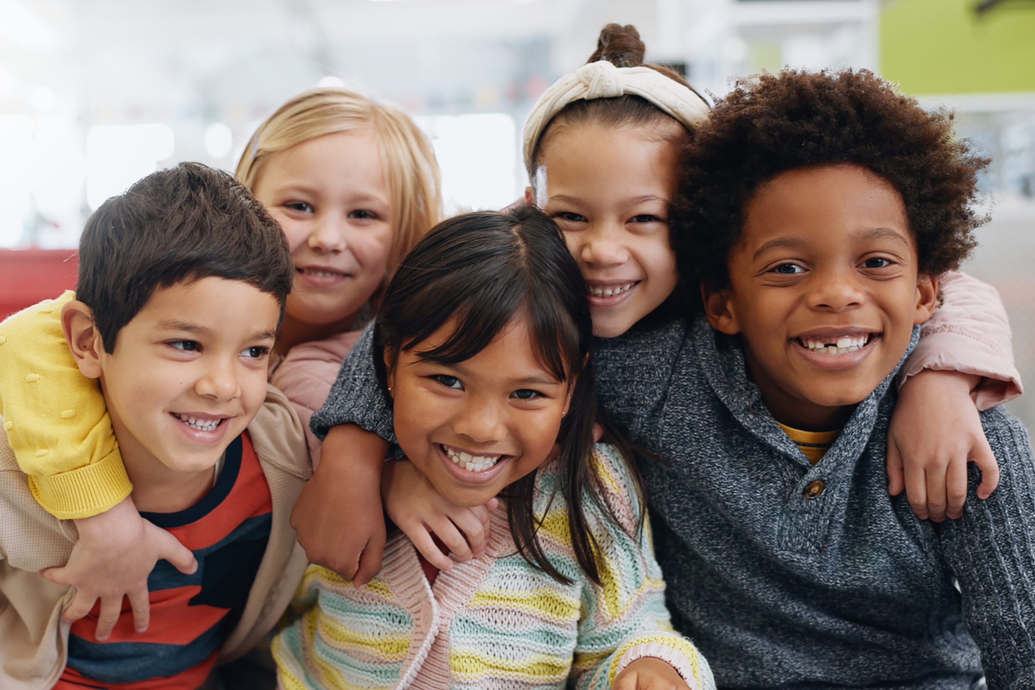 Group of happy, smiling children